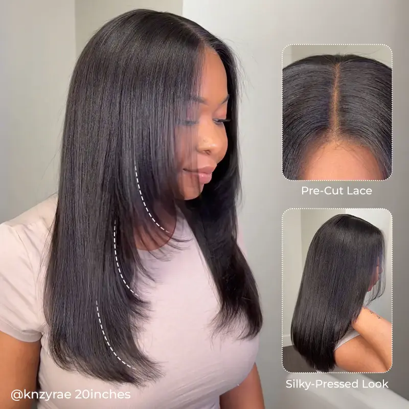 ISEE HAIR Wear Go 9x6 Tpart Layered Cut Bob Yaki Straight  display picture 2