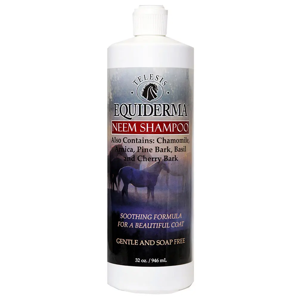 212 MAIN 32oz Equiderma Neem Shampoo - Organic, Oil-Based, Cherry-Infused Equestrian Haircare Cleanser with Conditioner, Arnica-Enhanced, Fungal-Fighting for Ayurvedic Practitioners