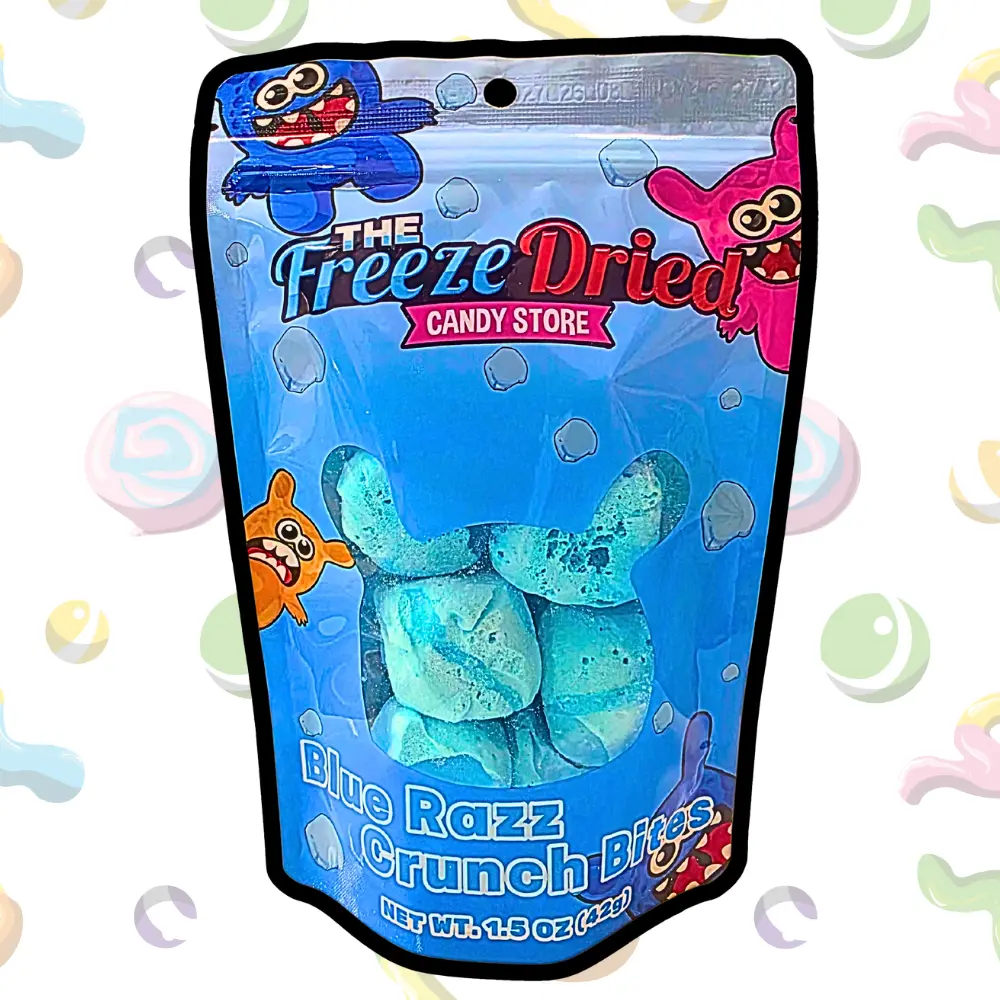 Freeze Dried Blue Raspberry Crunch Bites  freezedried candy asmr