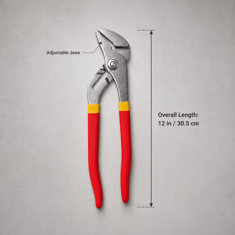12 " (approx. 30cm) A3 Carbon Steel Red Handle Grooved Connector Pump Pliers