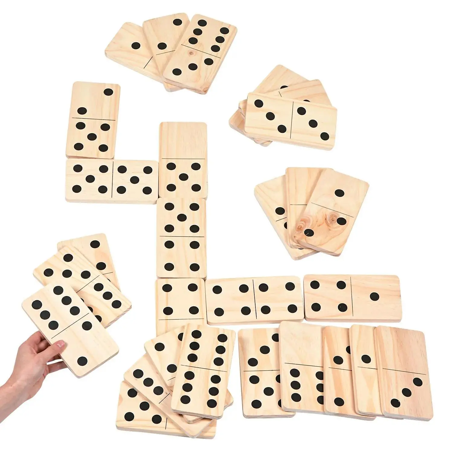 Giant Wooden Unisex Backyard Dominoes - Party Table, Fun Tabletop, Family Board Game (Toys & Hobbies Floor Game)