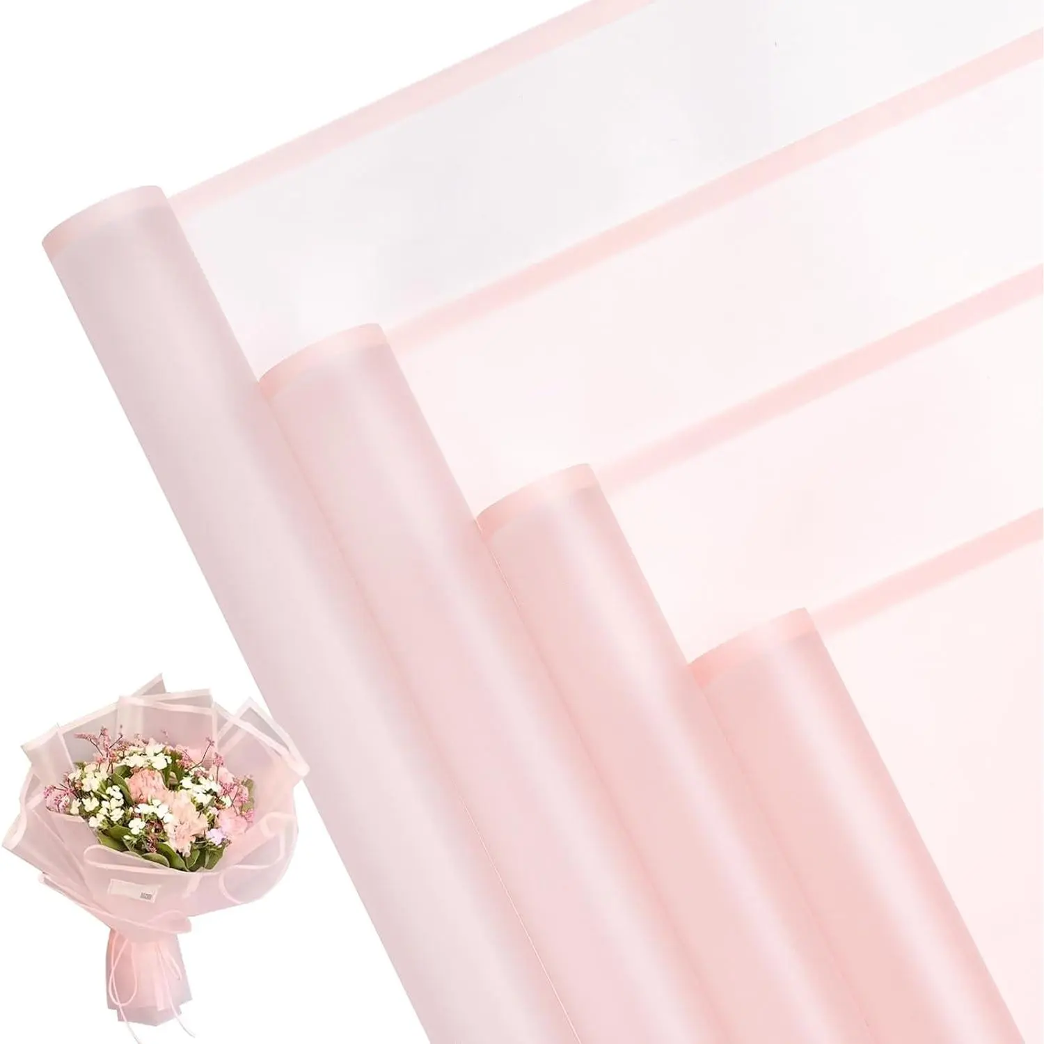 Pink Flower Wrapping Paper (20 Sheets) - Florist Supplies Bouquet Wrap for Birthday, Wedding, Gifts & Wrapping, DIY Crafts, Bouquet Wrap Gifts & Wrapping