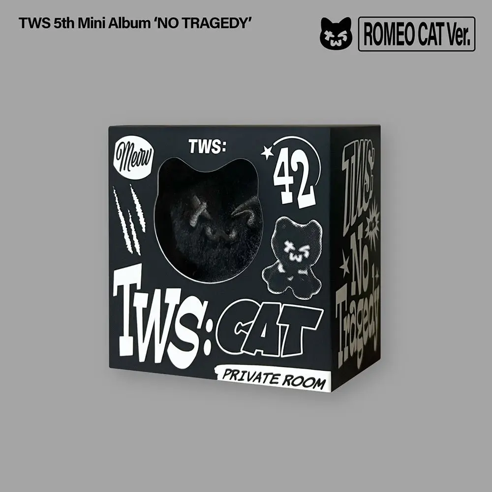TWS NO TRAGEDY ROMEO CAT Ver CD Album K-Pop Character Figure Photobook 6 Photocard Set Sticker Pack