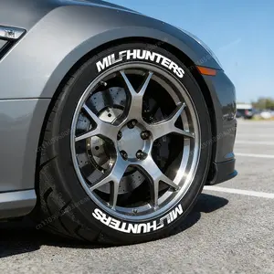 [No Adhesive Included] 8 Set MILFHUNTERS Tire Decor Stickers Universal 3D PVC Letter Durable Decals Waterproof For Car Motorcycle Tire Wheel 4 Tires