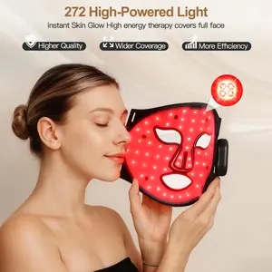 WellEver Wireless LED Face Mask, Red Light Therapy Mask for Anti-Aging, Portable Rechargeable Silicone Gel Skincare Mask, 850nm NIR Therapy, FDA Cleared, Adjustable Strap, Home Travel Use, Gift for Her, 2-Year Warranty