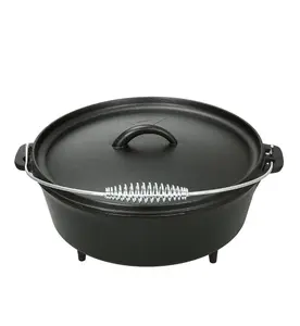 Ozark Trail 5qt Pre-Seasoned Nonstick Cast Iron Dutch Oven with Spiral Bail Handle