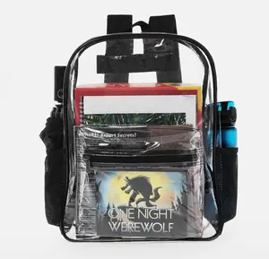 Heavy Duty Clear Transparent Backpack See Through Book-bag