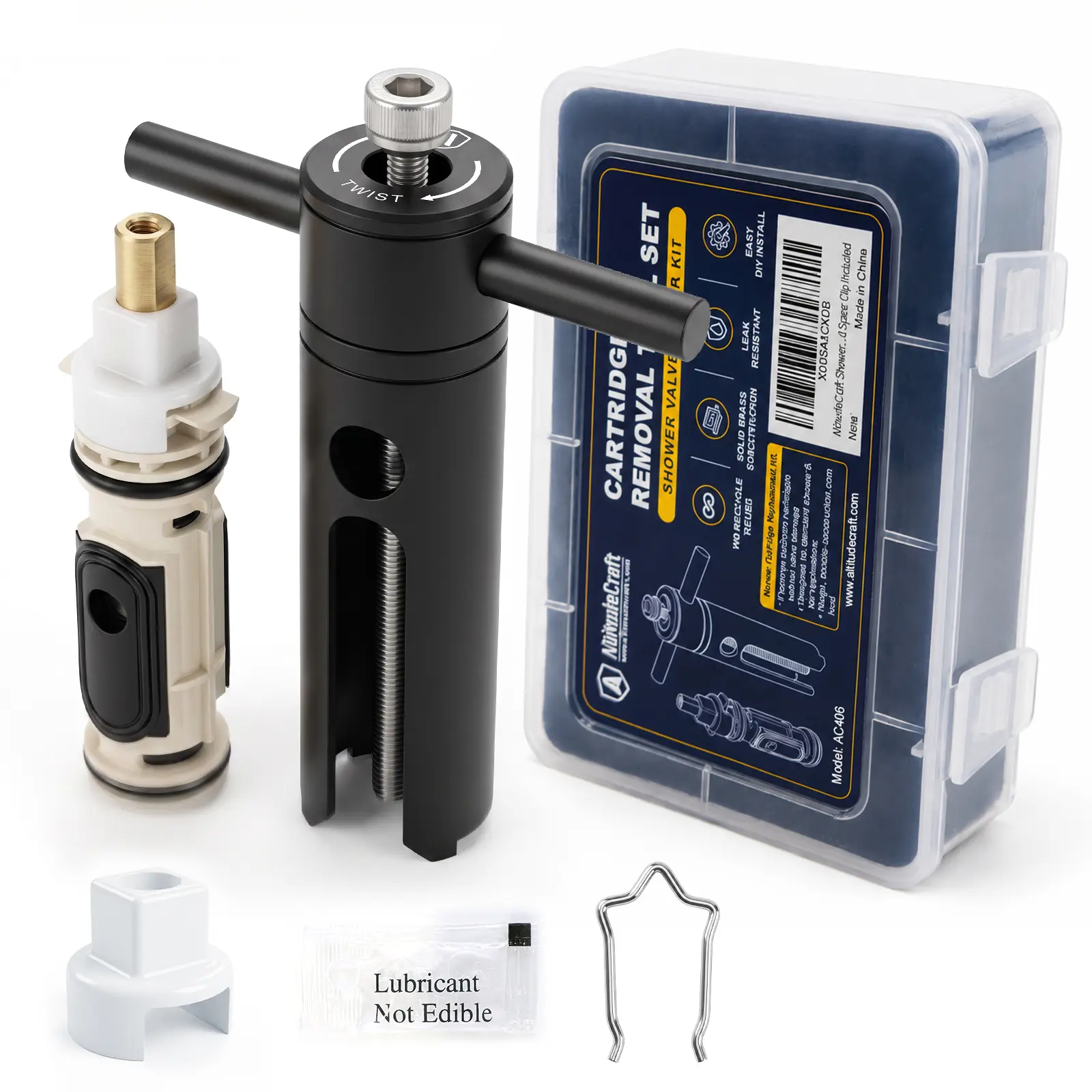 AltitudeCraft 1222 Brass Core Shower Cartridge Replacement with Leak Stopper & Puller Tool, Temperature Control for Moen Posi-Temp Single-Handle Tub/Shower Valves, Fits 1200/1225 (Cartridge, Tool or Kit)