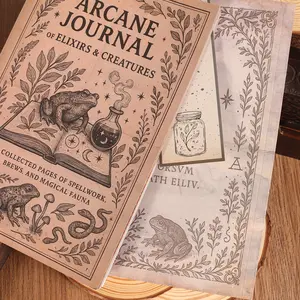 JAIMAN 80pages A5 Journal Notebook with Two Bookmarks, Magical Herb, Spellbook Theme with Dark Academia for Diary, Planner Decor, Junk Journal, Crafts, Writable Notepad, Memo Taken, Letter Paper, Soft Cover Notebook