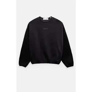 Fear of God ESSENTIALS Men's Jet Black Modern Fit Fleece Crew Neck Sweatshirt
