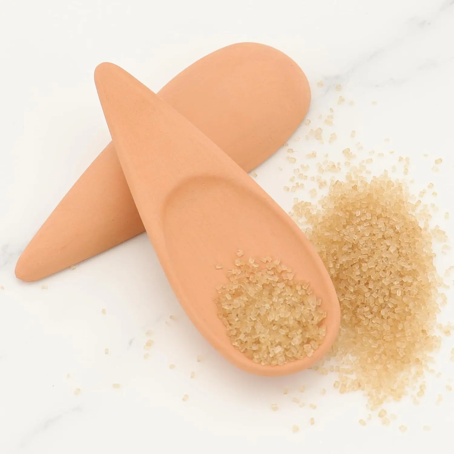 2 PCS Brown Sugar Saver Spoon Terracotta Brown Sugar Keeper | 2-in-1 Terra Cotta Brown Sugar Saver, Practical and Convenient, Keep Sugar Soft to Maintain Moisture in Brown Sugar Container