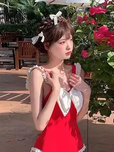 Japanese Style One-Piece Swimsuit for Women, Conservative Student Bathing Suit, Slimming Waist Design, Perfect for Hot Springs & Beaches