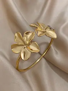 Boho Style Flower Design Cuff Bangle, Flower Design Bracelet, Fashionable Jewelry for Women & Girls, Trendy All-match & Exquisite Jewelry for Birthday Gift