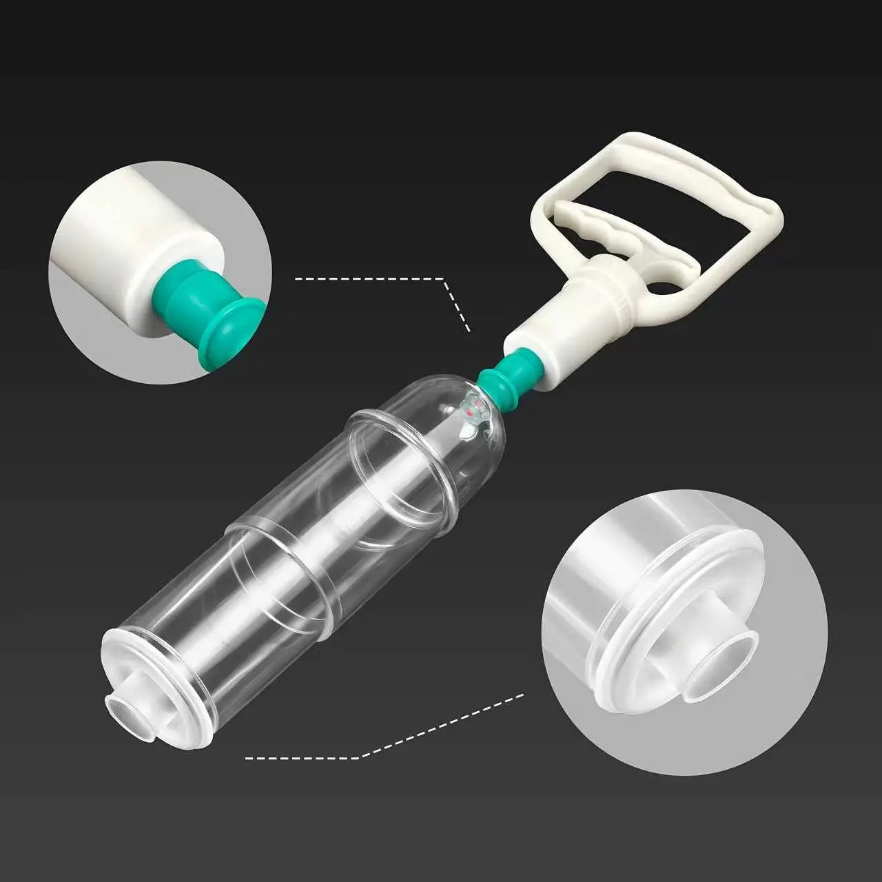 3-Piece Cupping Kit - Hand-Operated Back Massager with Manual Pump, Shatterproof U-Shaped Body Relief Cups, Portable Body Care Device for All Adults, Gifts for Adulting Women (No Batteries Included)