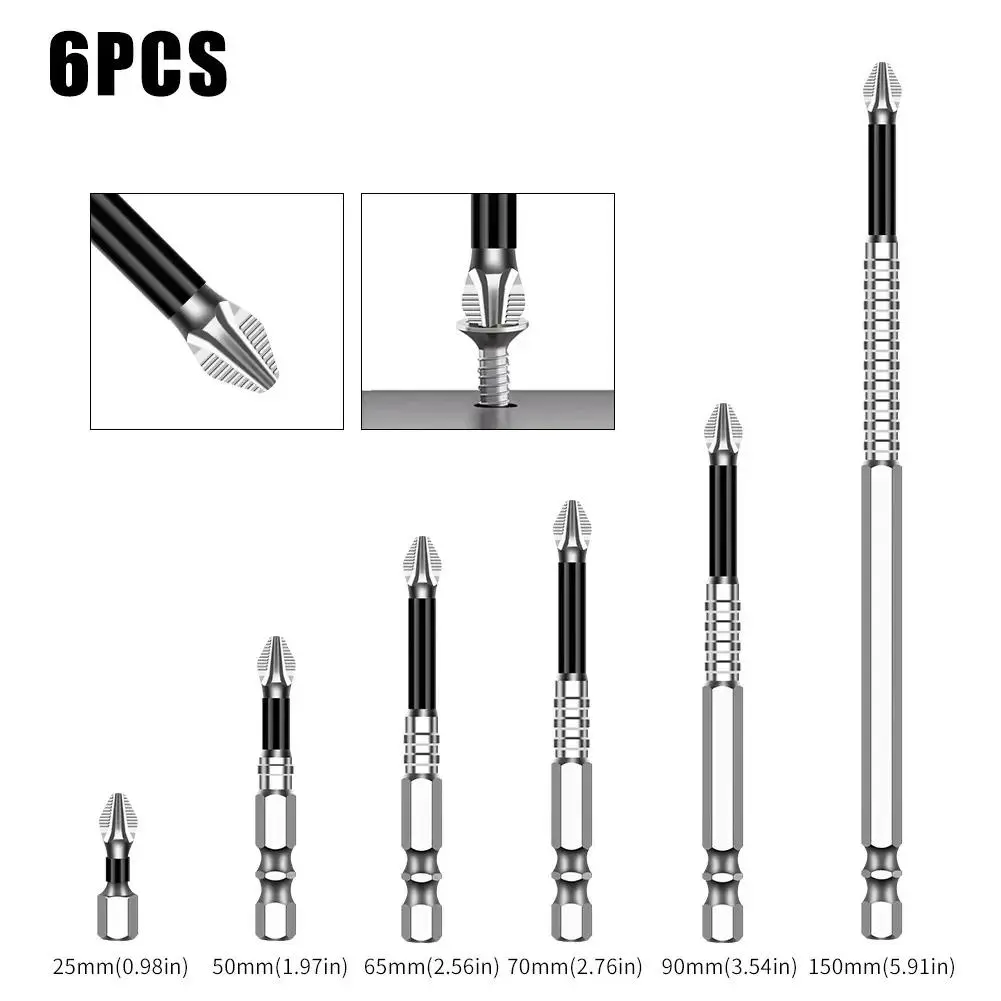 【Father's Day Gift】K5 Impact-Resistant and Non-SlipBit,lmpact Driver Bit Set,Titanium Alloy ImpactNon-Slip Cross Head,High Magnetic ScrewdriverDrill Bit