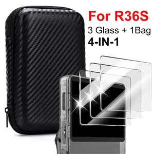 4 IN 1 Storage Case Game Console Travel Carrying Bag Screen Protectors Tempered Glass Film for R36S R36MAX K36 Accessories