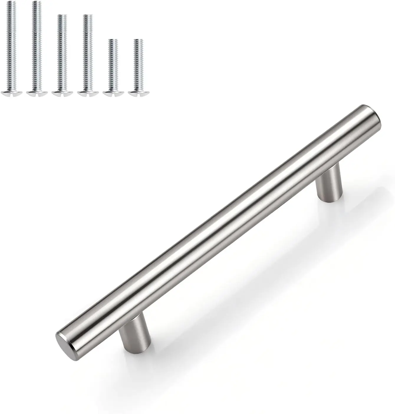 30 Pack 3-3/4 Inch (96mm) Hole Center Cabinet Pulls, Brushed Nickel Cabinet Handles, Stainless Cabinet Handles, Silver Nickel Drawer Pulls, 6'' Overall Length