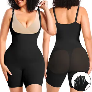 Women's Tummy Control Shapewear Bodysuit Open Bust Mid-Thigh   Body Shaper Butt Lifting Fajas Waist Trainer Corset Breathable Hip Soft Farbic Womenswear Underwear