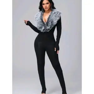 Slay Fur Neck Jumpsuit