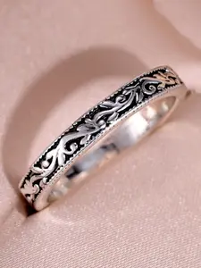 Vintage Flower Engraved Ring, Statement Rings, Fashionable Jewelry for Women, Elegant All-match Fashion Accessories for Daily Wear