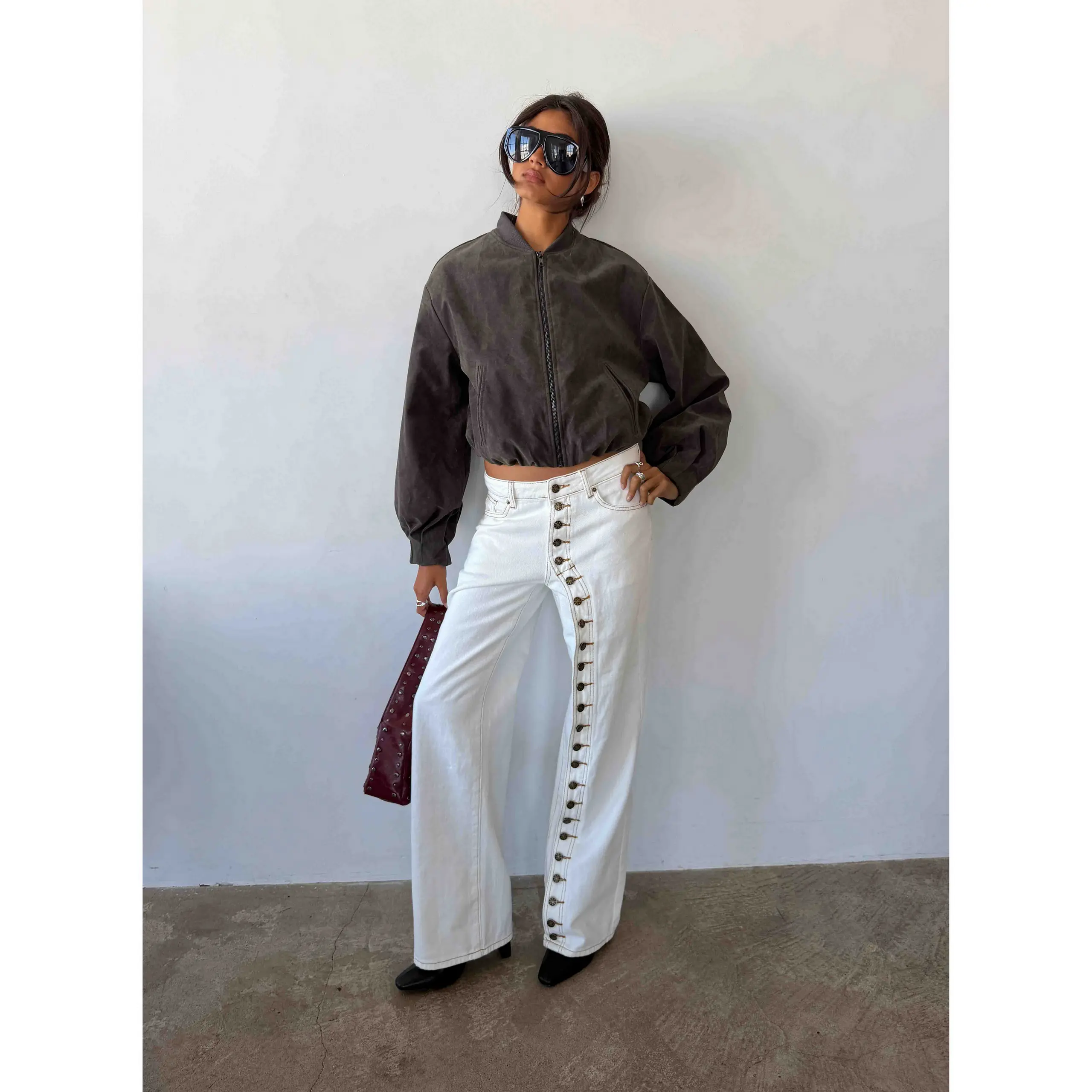 Penny Mid Rise Straight Leg Jeans White