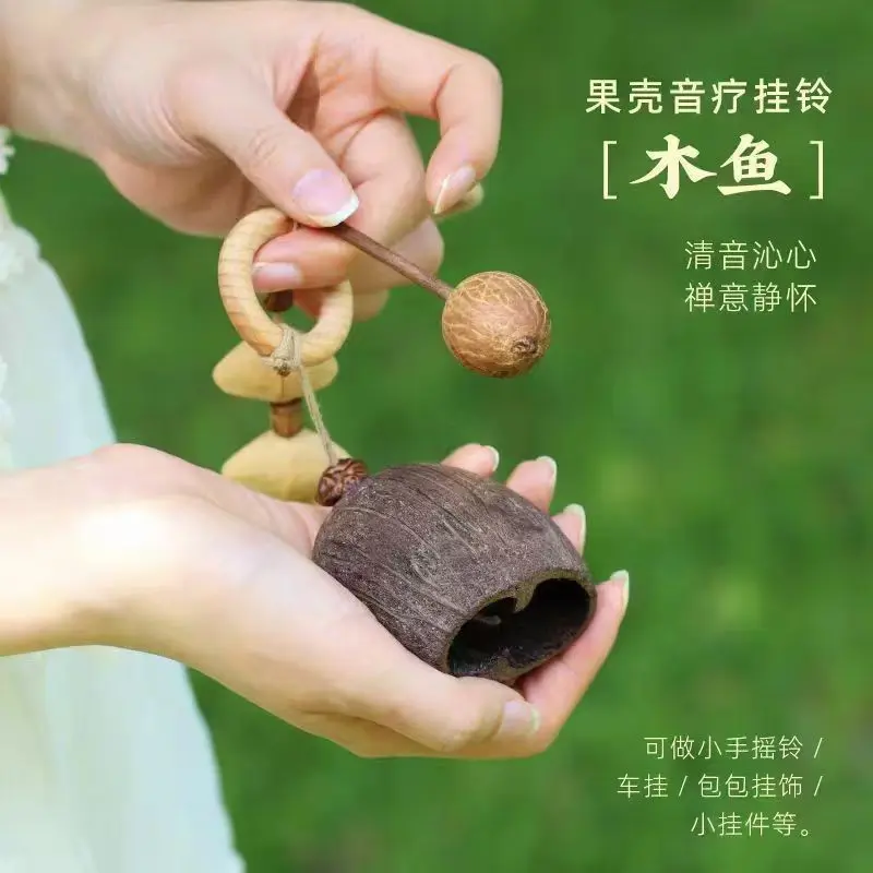 Wooden fish pendant made of tree bark