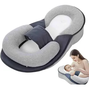 Lounger Pillow for Infant Cushion Reflux Breastfeeding Pillow, Bottle Feeding, Tummy Time, Baby Feeding Pillow, Anti Overflow Feeding Pillow for Reducing Spit-Up, Safety Nursing Pillow, Baby Lounger Reflux Wedge Breastfeeding, Removable top and Bottom