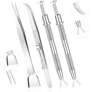 4pcs Sprinkles Tools for Cake Decorating, 4 Claw Sprinkle Pen Pearl Grabber Set Stainless Steel Cake Tweezers Pearl Sprinkle Spoon with Shovel Head for Cake Cookie Cupcake Decoration