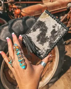 Hazy Ryder Leather Card Holder in Black by Haute Southern Hyde