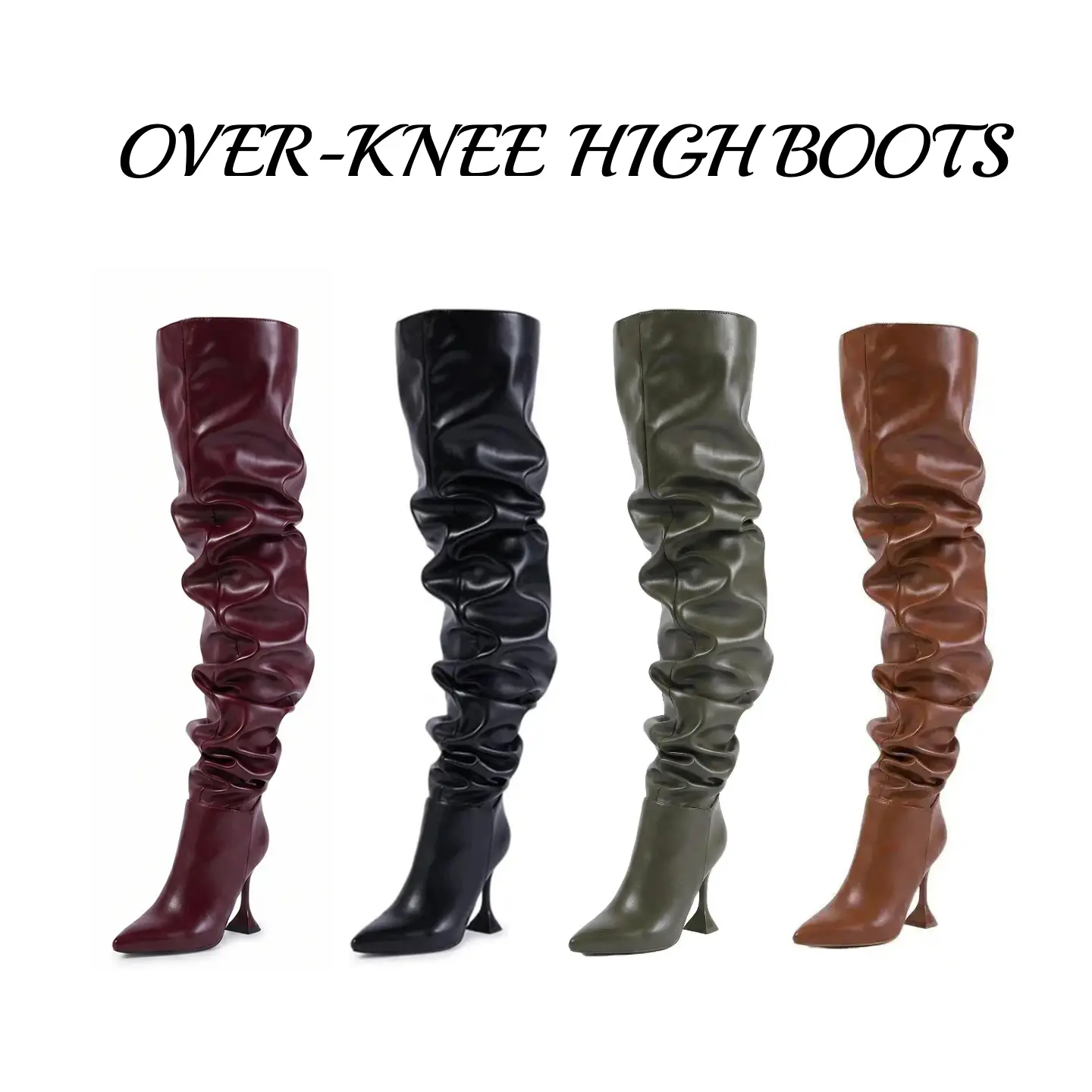 Women's Stiletto Heel Over-Knee High Fold-Over Fashion Boots