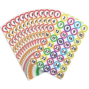 480 count Colorful Number Stickers 1-40 (1 Inch),  & -Resistant Number Stickers, Easy Peel Self-Adhesive Labels for Classroom Organization, Teachers, Office, , Inventory & DIY Crafts