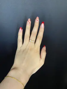 Nova Ring with CZ Diamond Stones, 18K Gold Plated and Adjustable Sizes 7-9