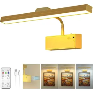 2-Pack Rechargeable Wall Lights, LED Dimmable, Remote Control, Wireless Installation, USB Charging, Indoor Lighting for Bedroom & Study Room