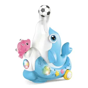 Light Up Dolphin Floating Ball Toy, Air Hover Ball Toy with Music for Kids