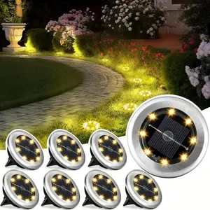 Christmas Decoration Lights, Solar Outdoor LED Small Stainless Steel Inground Light Waterproof Garden Pathway Driveway Patio Lawn Garden Walkway Deck and Balcony Lighting Adjustable High Brightness Lumen Neon Beer Sign with Mountain Pattern Vault Boy Retr