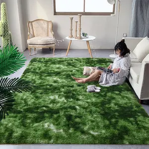 Dark Green Large Area Tie-Dye Rugs for Living Room, Super Soft Fluffy Modern Bedroom Rug,  Indoor Shag Fuzzy Carpets for Girls Kids Nursery Room Home Decor,Non-Slip Floor Carpet, Carpet size 5x8 feet, 6x9 feet, 8x10 feet