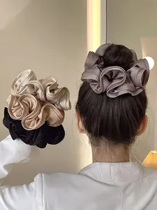 Women's French Satin Hair Band, Extra Large Elastic Hair Tie, Simple Design, Suitable for Women, Fashionable Headband, Fashionable Hair Accessories