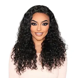 Madison - Water Wave Wig Virgin Indian Human Hair 13x6 HD Lace Front 180% Density, 12A Color 1B - Natural Color. - BB Collections Hair (TikTok Shop)