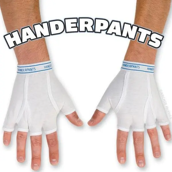 HANDERPANTS Fingerless Gloves Underpants For Your Hands Gag Joke - Archie McPhee