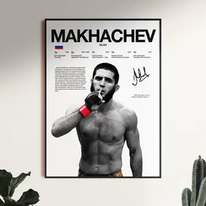 Islam Makhachev Poster, Ufc Wall Art, MMA Digital , Ufc Fighter Printable, Makhachev Champion Print, Welterweight Ufc Decor Gift (No Framed)