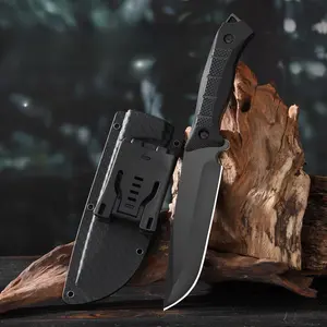 2025 new cool black outdoor knife, high hardness, cut meat, cut fruit, cut rope, scabbard cut branches.
