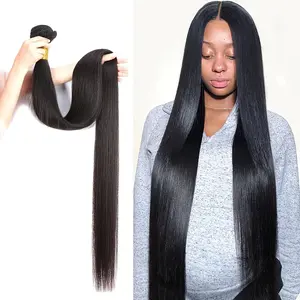 New 2025 Arrivals Straight Human Hair Bundles Deal Brazilian 10A 12A Virgin Hair 26 28 30 32 34 36 38 40 Inch Natural Black Extensions Remy for Women
