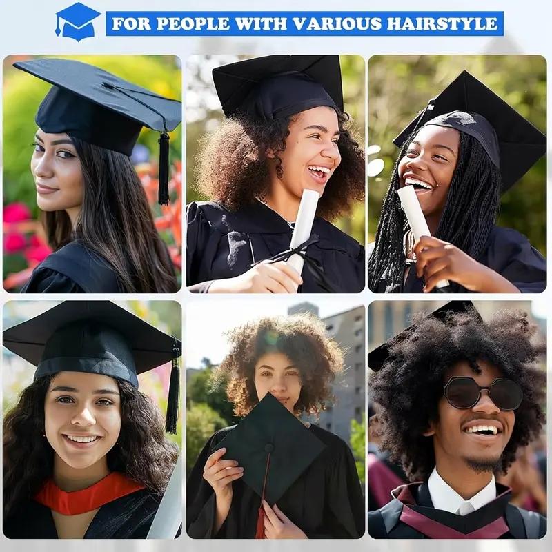 Graduation Cap Headband, Invisible Anti-Fall Grad Cap Holder Insert for Secure Fit, Clear Non-Slip Graduation Hat Accessories for All Hairstyles & Thick Curly Hair, Ideal Graduation Gift for Her/Students