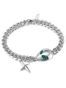Cute Star & Alien Design Link Bracelet, Stainless Steel Jewelry for Party, Daily Clothing Decor, Trendy All-match & Exquisite Jewelry for Birthday Gift