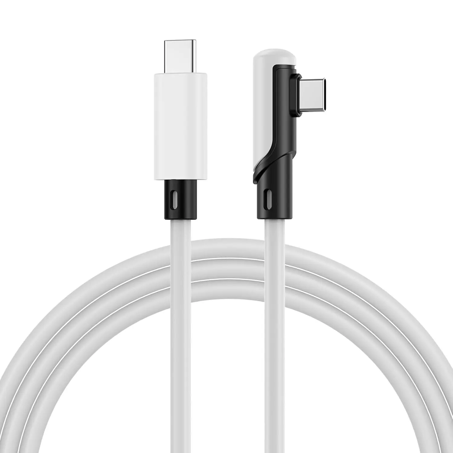 VR Link Cable USB-C to USB-C, 9.8 ft (3m) White PVC, 90° Type-C Connector – 5Gbps Data Transfer & 60W Charging – Compatible with Meta Quest 3S/3/2/Pro, Pico 4 Ultra/4, PC & SteamVR