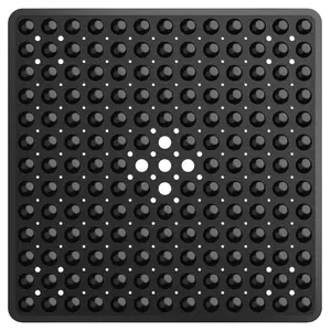 Shower Bathtub Mat, Bathroom Floor Mat, Non-slip Shower Mat, Soft Square Bath for Tub with Suction Cups and Drain Holes, Bathroom Accessories, Home Goods