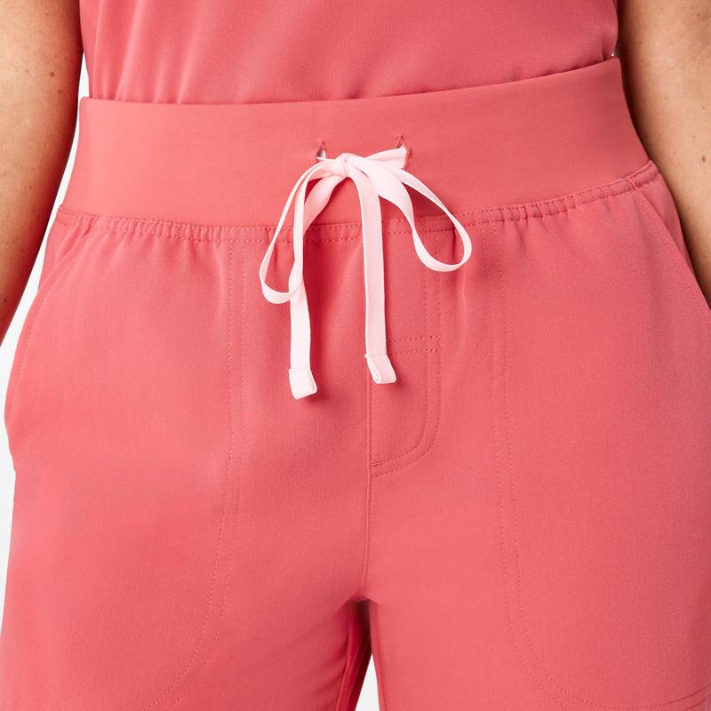 women's Pulmonary Pink High Waisted Isabel Wide Leg - Tall Scrub Pant