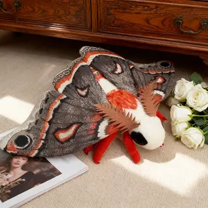 Realistic Cecropia Moth Plush Toy, Soft Huggable Stuffed Insect Animal Doll, Unique Gift for Insect Lovers, Perfect for Kids