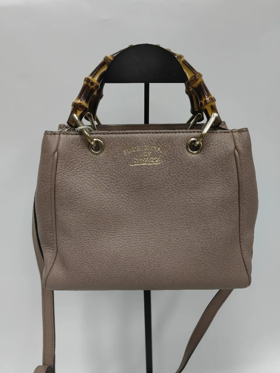 Pre-owned GUCCI LEATHER Tote Bags Bamboo Shopper Mini Top Handle Bag [BF 12Z] XP02290