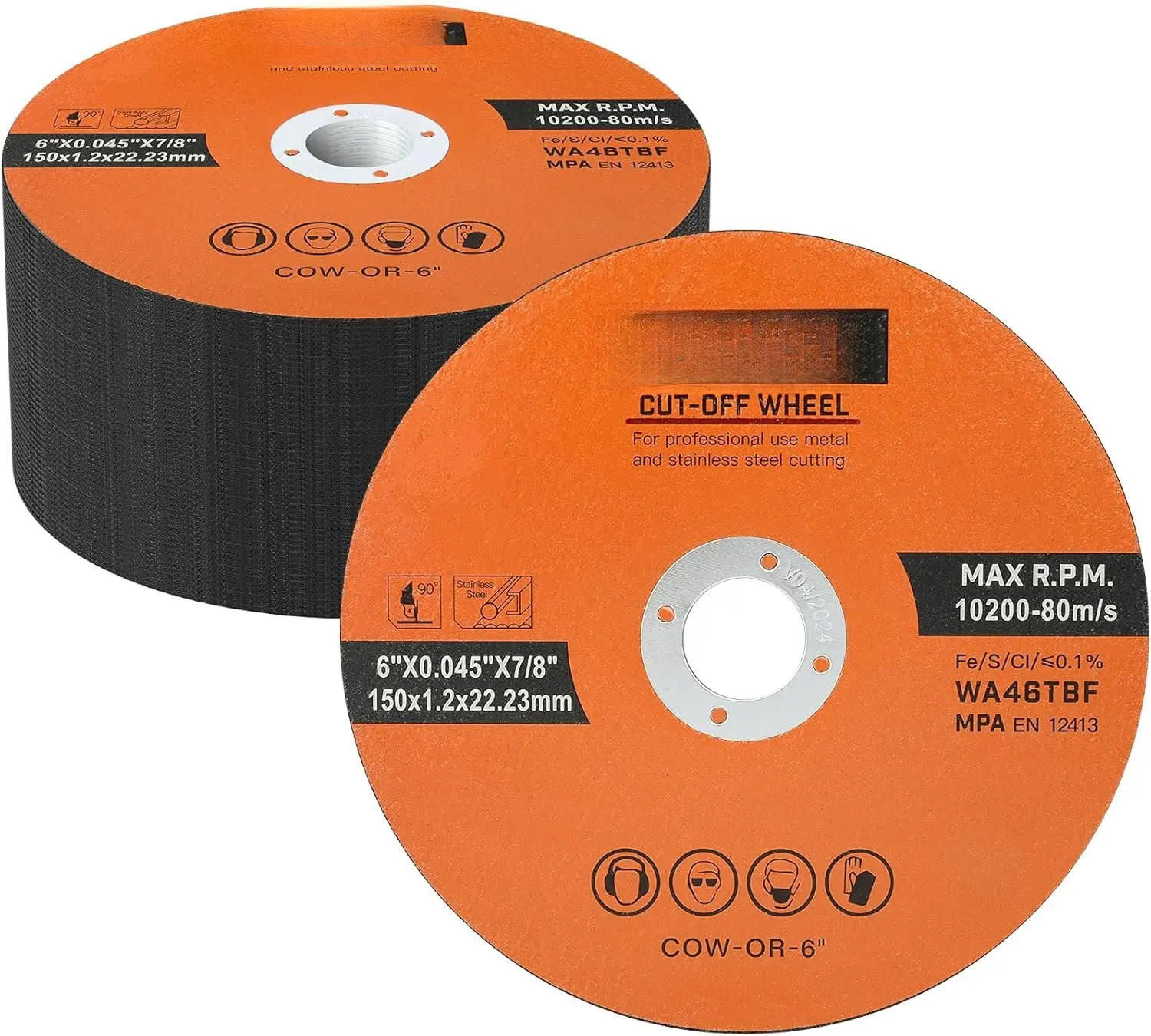 6 Inch Cut Off Wheels 6" x 0.045" x 7/8"  Wheels for  Grinders  Discs 50 Pack